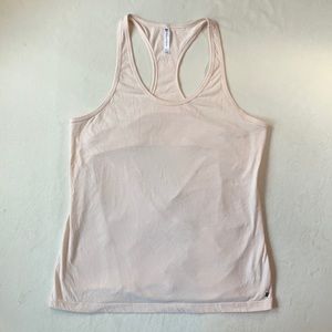 Fabletics light pink razor back tank top